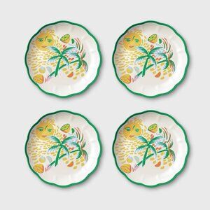 4pc Vacation Melamine Salad Plates Yellow/Green - Roller Rabbit x Target